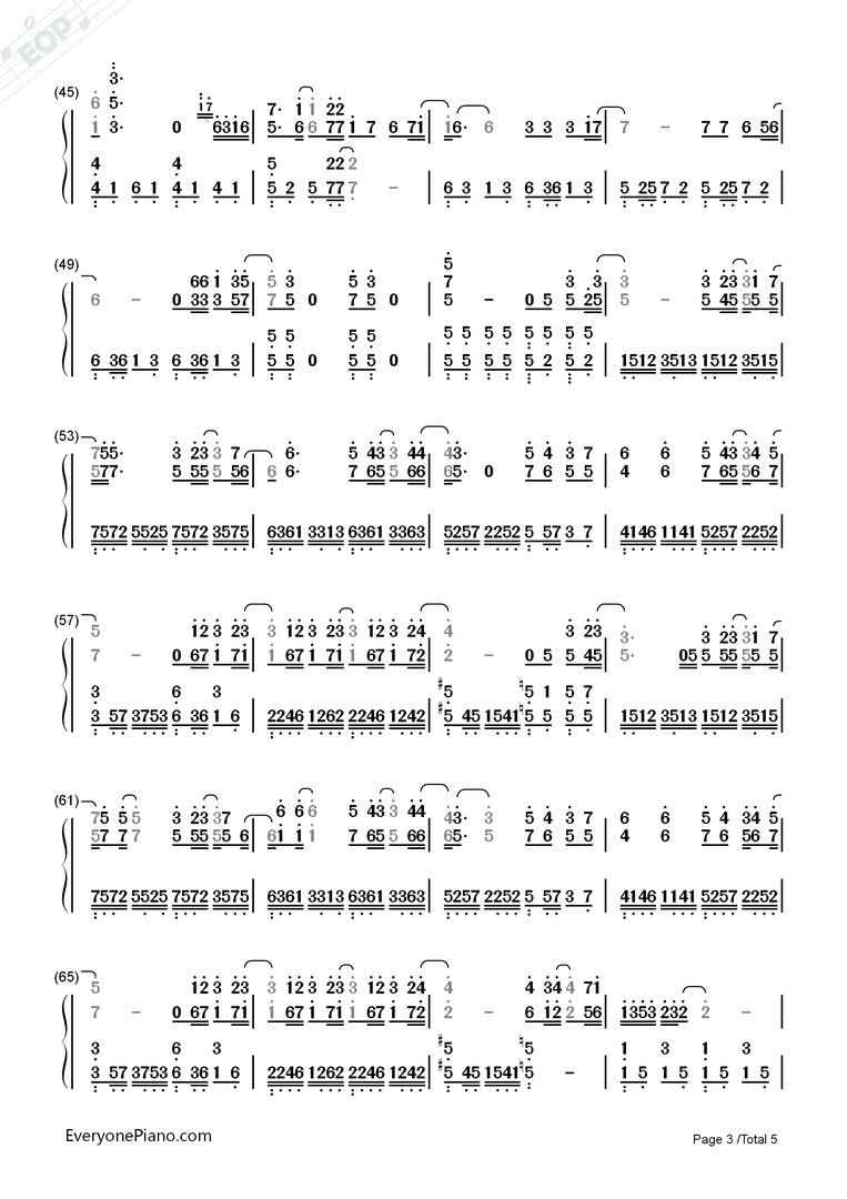 可惜没如果双手简谱版