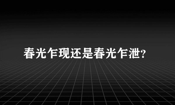 春光乍现还是春光乍泄？