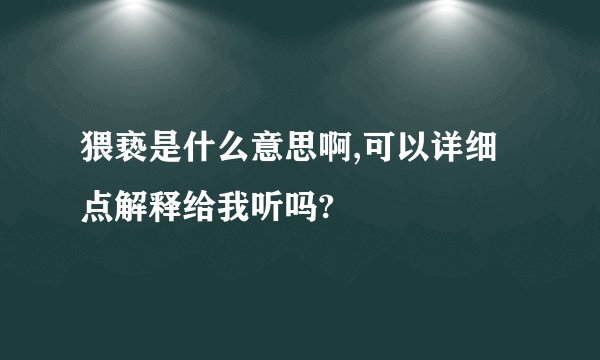 猥亵是什么意思啊,可以详细点解释给我听吗?