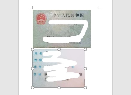 身份证正反面照片怎么做word文档