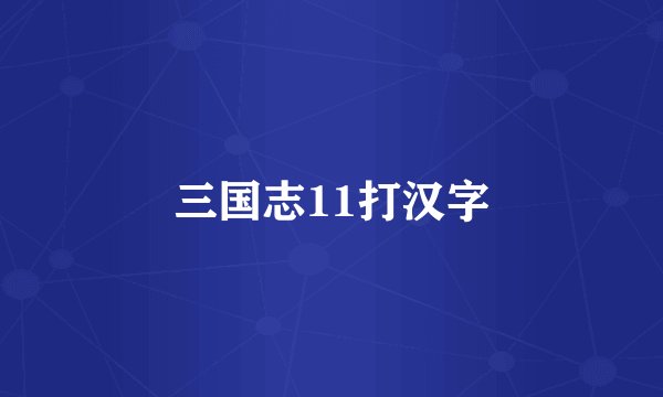 三国志11打汉字