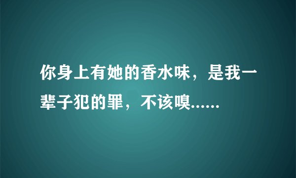 你身上有她的香水味，是我一辈子犯的罪，不该嗅......是哪首歌？