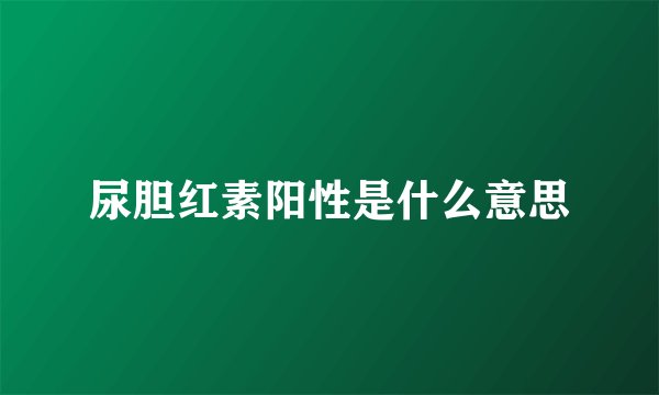 尿胆红素阳性是什么意思