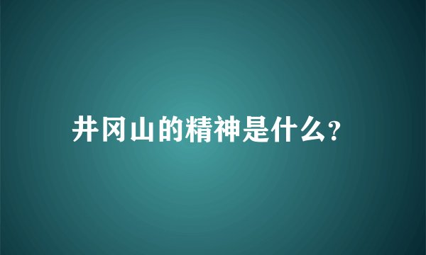 井冈山的精神是什么？