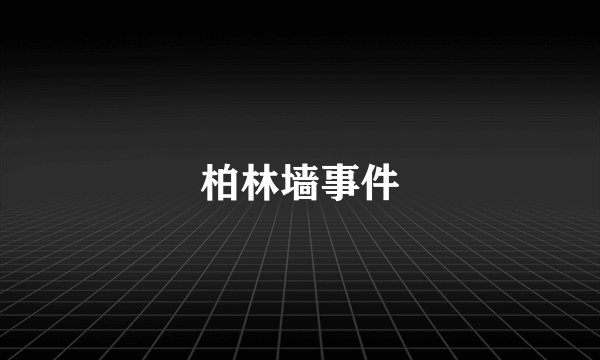 柏林墙事件