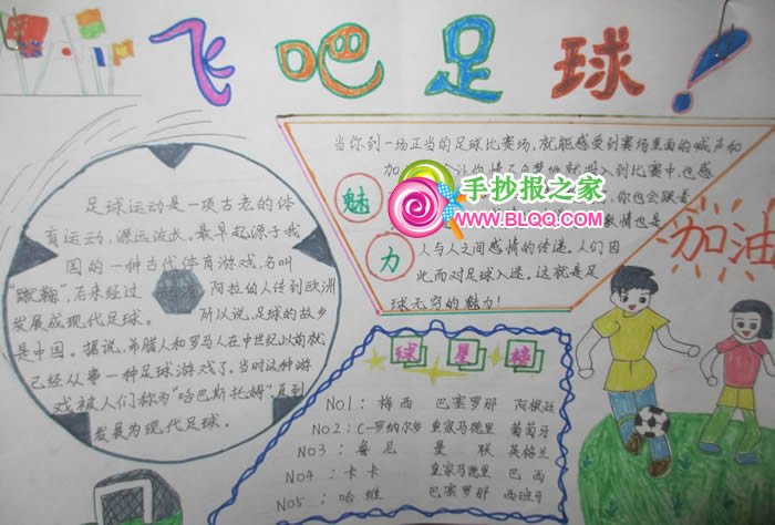 阳光体育快乐足球手抄报内容