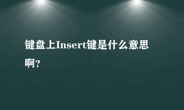 键盘上Insert键是什么意思 啊？