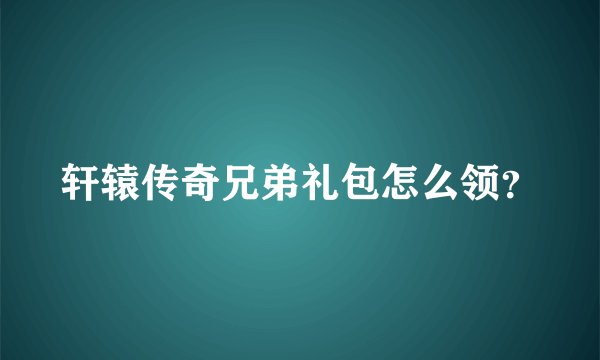 轩辕传奇兄弟礼包怎么领？