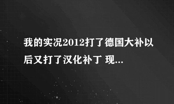 我的实况2012打了德国大补以后又打了汉化补丁 现在一编辑或用德甲球队就跳出内存不能为read 怎么办