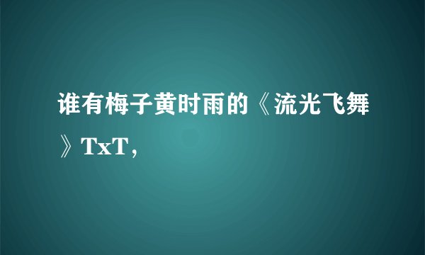 谁有梅子黄时雨的《流光飞舞》TxT，