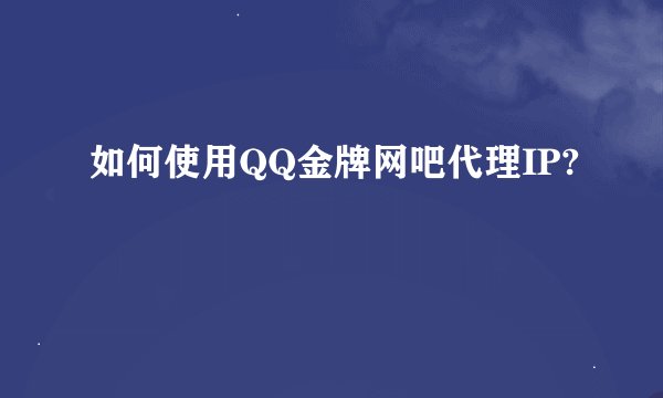 如何使用QQ金牌网吧代理IP?
