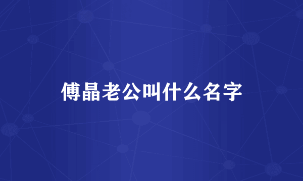 傅晶老公叫什么名字