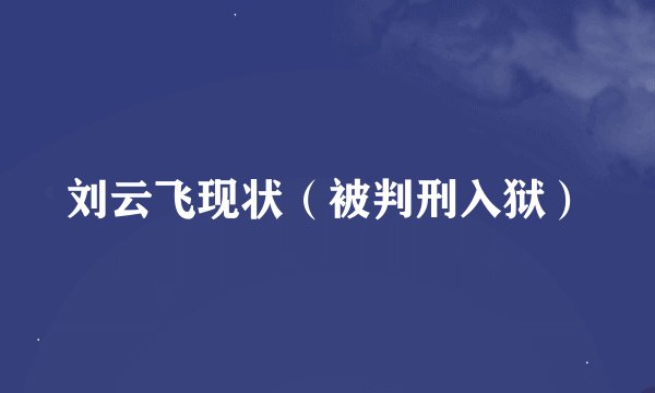 刘云飞现状（被判刑入狱）