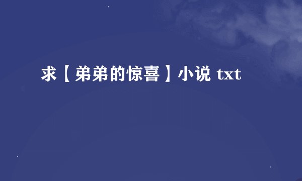 求【弟弟的惊喜】小说 txt