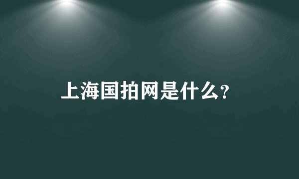 上海国拍网是什么？