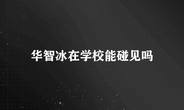 华智冰在学校能碰见吗