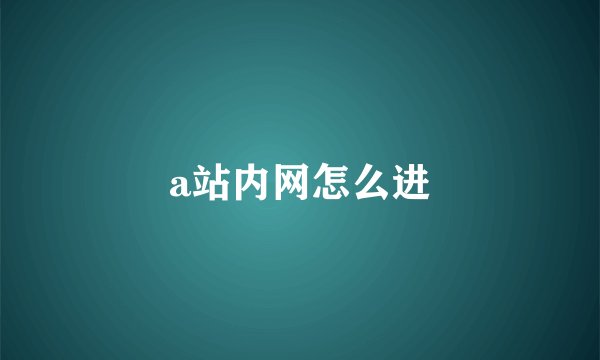 a站内网怎么进