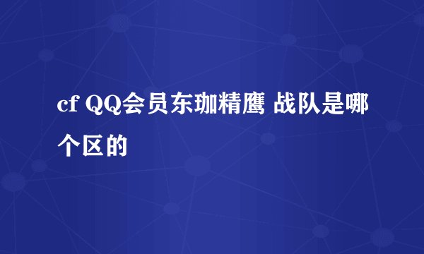 cf QQ会员东珈精鹰 战队是哪个区的