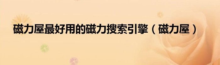 磁力屋最好用的磁力搜索引擎磁力屋