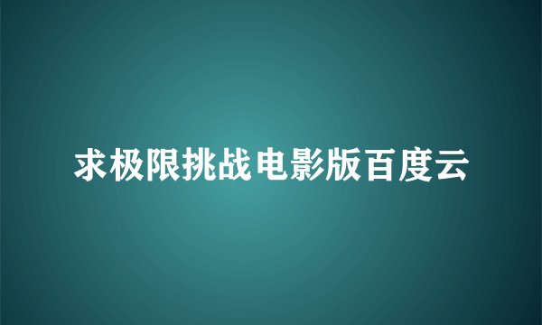 求极限挑战电影版百度云