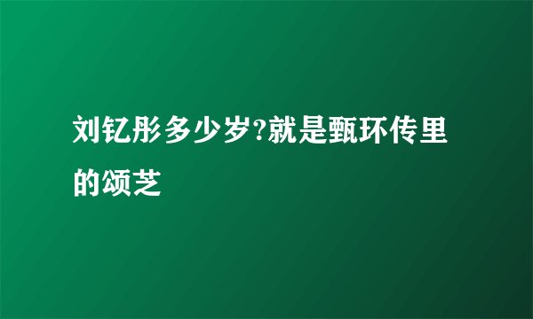 刘钇彤多少岁?就是甄环传里的颂芝