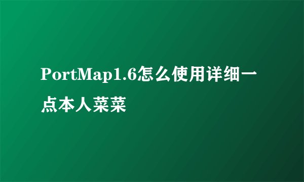 PortMap1.6怎么使用详细一点本人菜菜