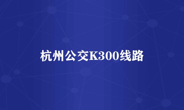 杭州公交K300线路