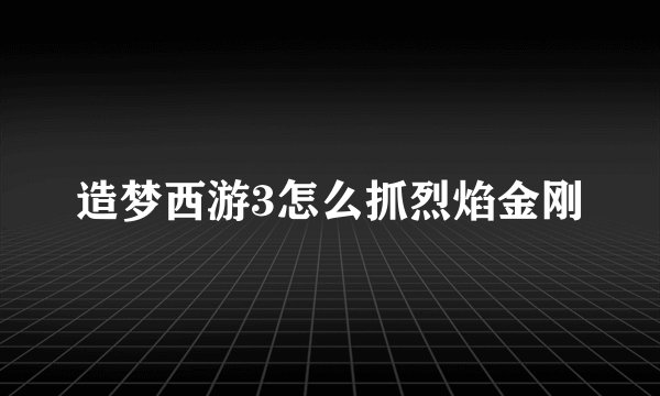造梦西游3怎么抓烈焰金刚