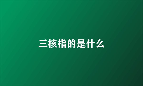 三核指的是什么