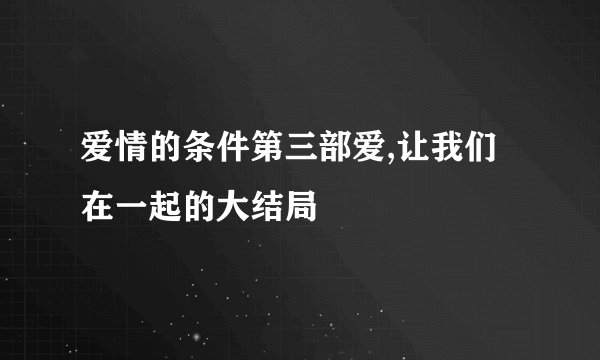 爱情的条件第三部爱,让我们在一起的大结局