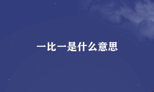一比一是什么意思