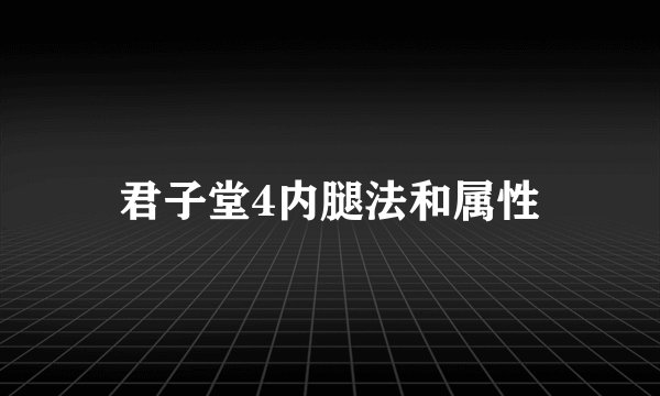 君子堂4内腿法和属性