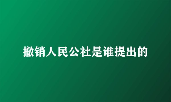 撤销人民公社是谁提出的