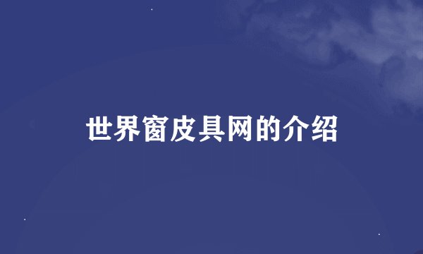 世界窗皮具网的介绍