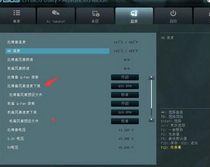 电脑风扇转速低，温度很高。