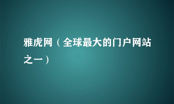 雅虎网（全球最大的门户网站之一）