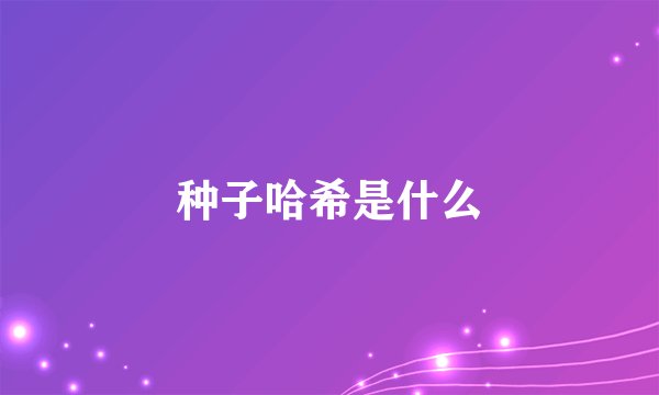 种子哈希是什么