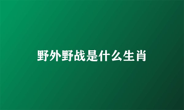 野外野战是什么生肖