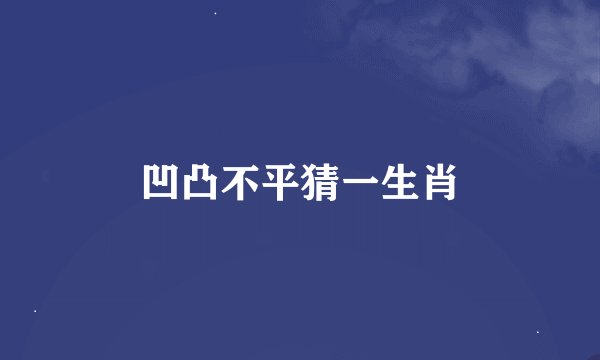 凹凸不平猜一生肖