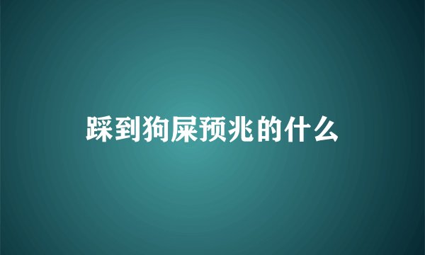踩到狗屎预兆的什么