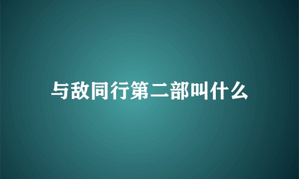 与敌同行第二部叫什么