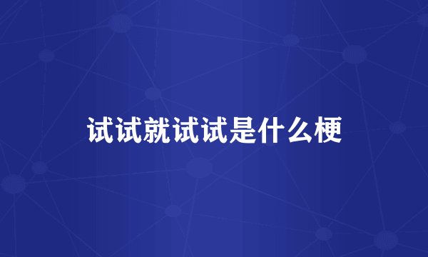 试试就试试是什么梗