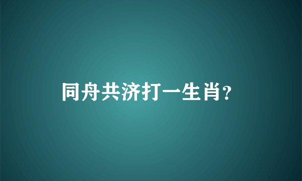 同舟共济打一生肖？