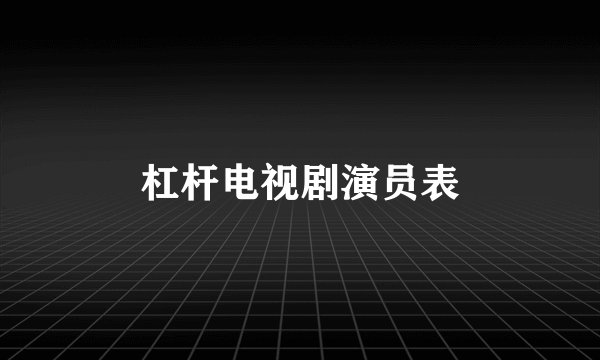 杠杆电视剧演员表