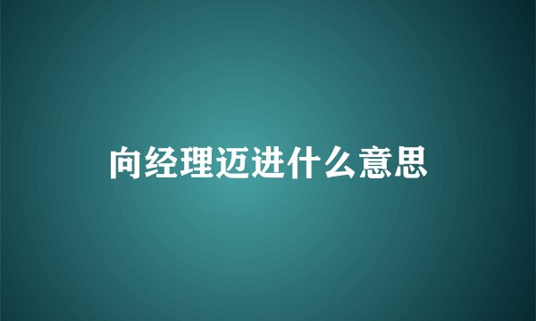向经理迈进什么意思
