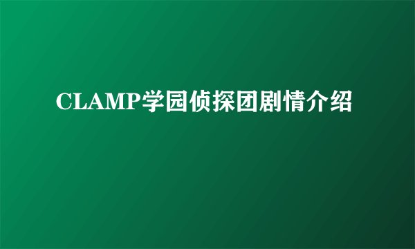 CLAMP学园侦探团剧情介绍
