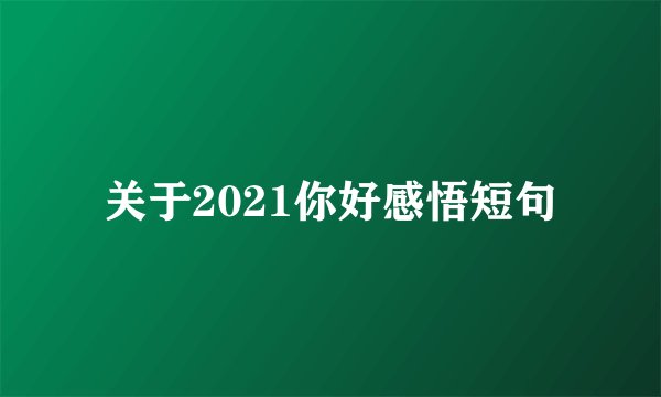 关于2021你好感悟短句