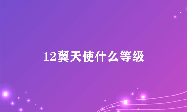 12翼天使什么等级