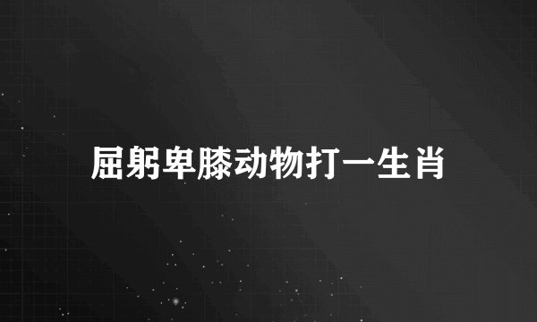 屈躬卑膝动物打一生肖