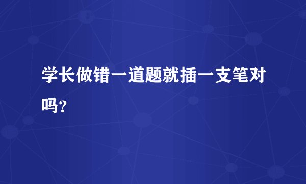 学长做错一道题就插一支笔对吗？